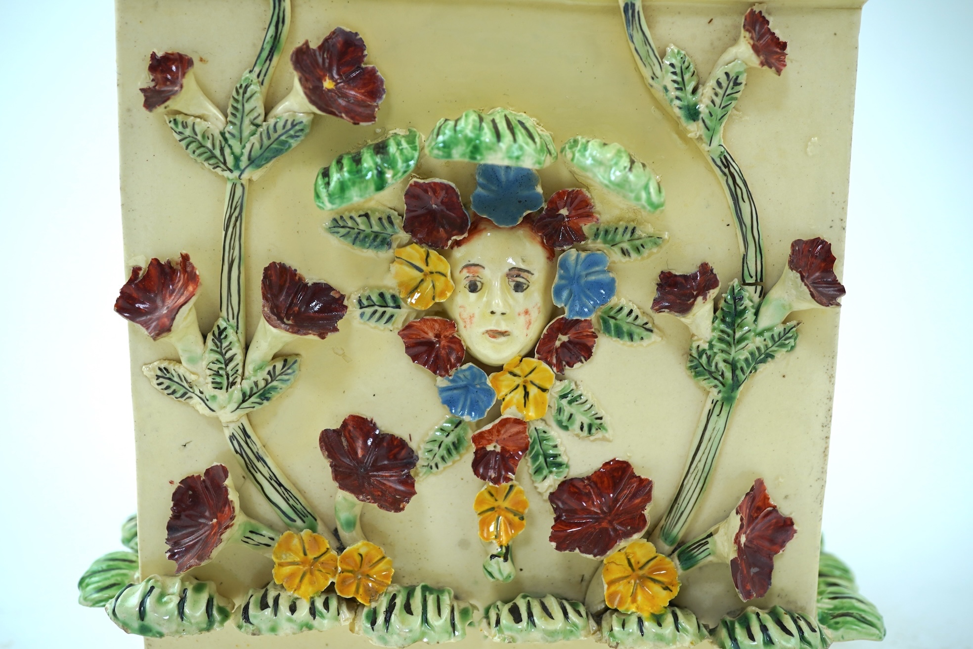 A rare English creamware encrusted tea caddy, c.1770-1780